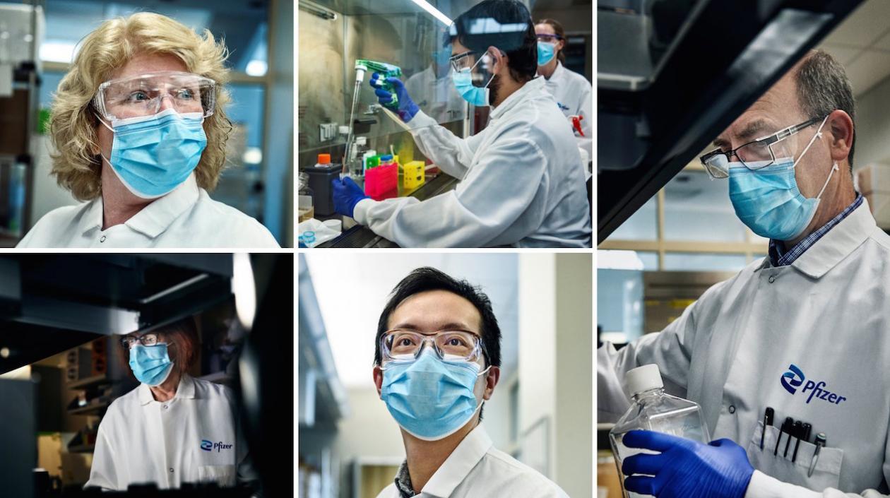Científicos de Pfizer y BioNTech avanzan en los ensayos clínicos.