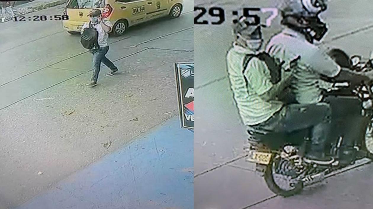 Los dos ladrones cuando se daban a la huida. 