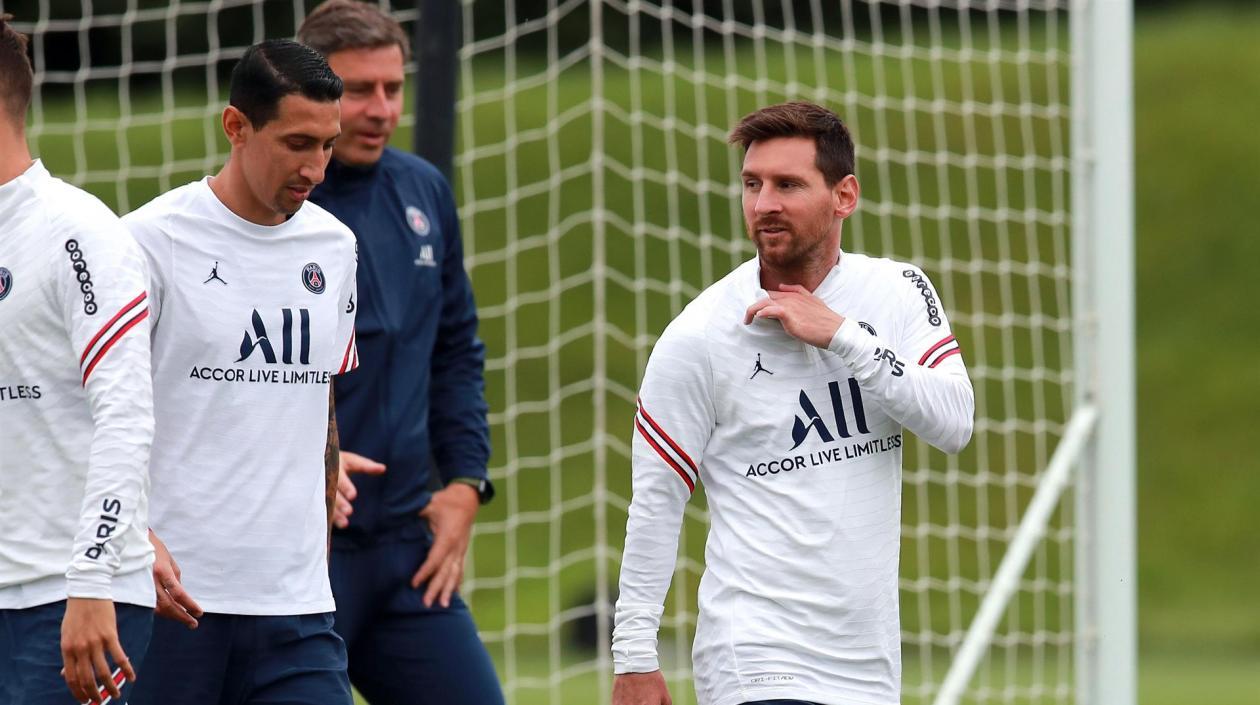 Lionel Messi durante un entrenamiento del PSG. 