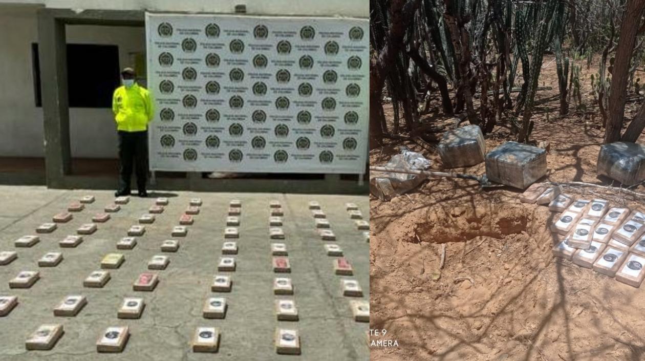 Droga decomisada en La Guajira. 
