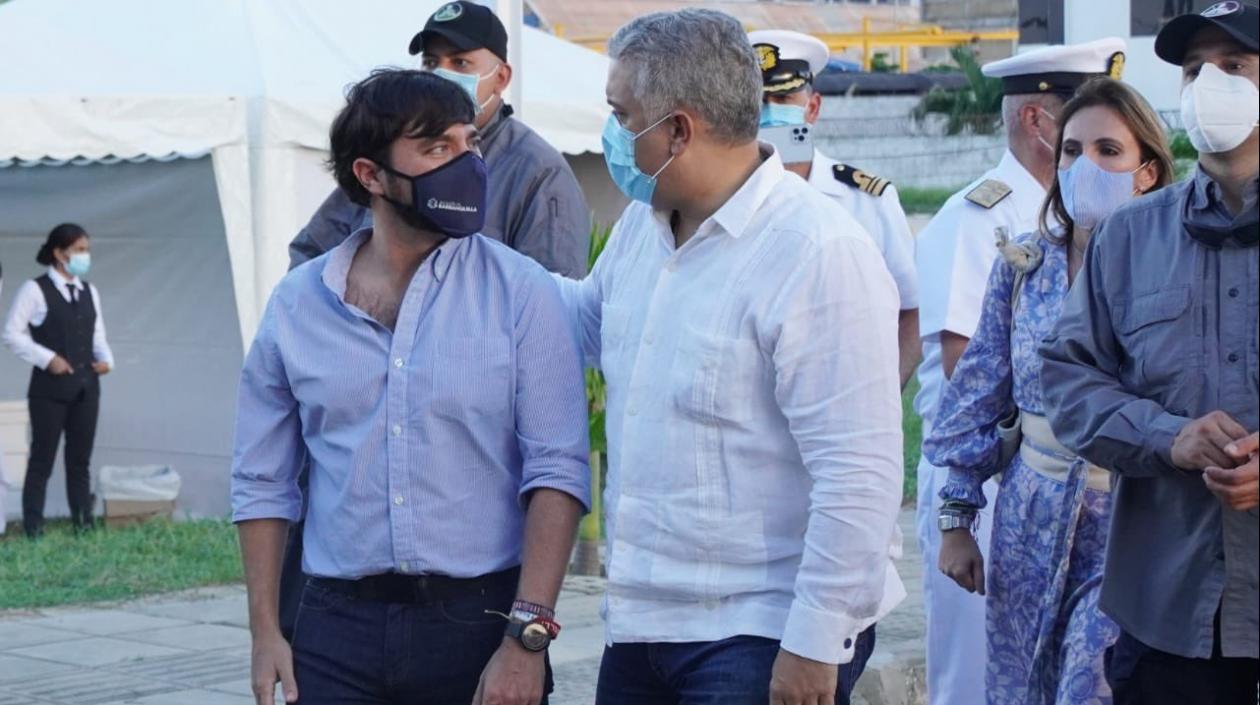 El Alcalde Jaime Pumarejo y el Presidente Iván Duque.