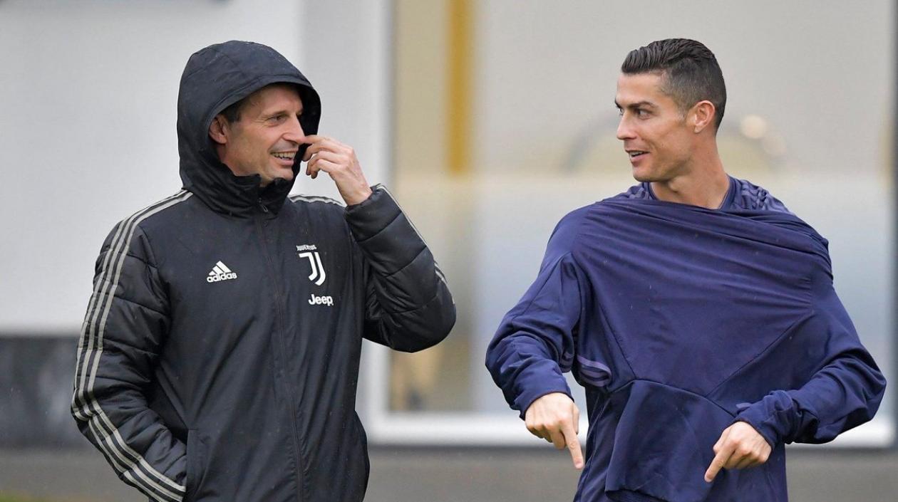 Massimiliano Allegri y Cristiano Ronaldo.