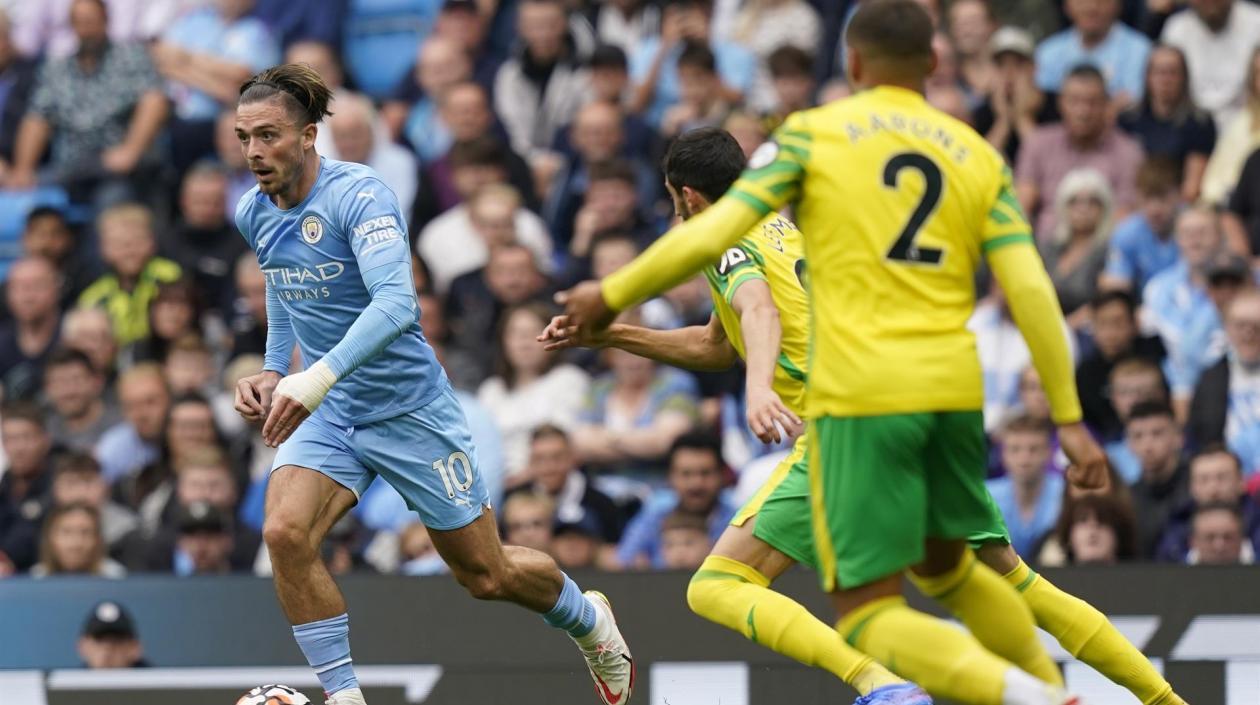 Jack Grealish en acción del partido. 