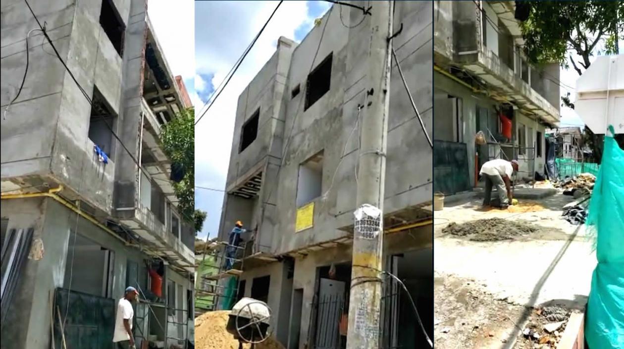 La construcción en el barrio La Victoria.