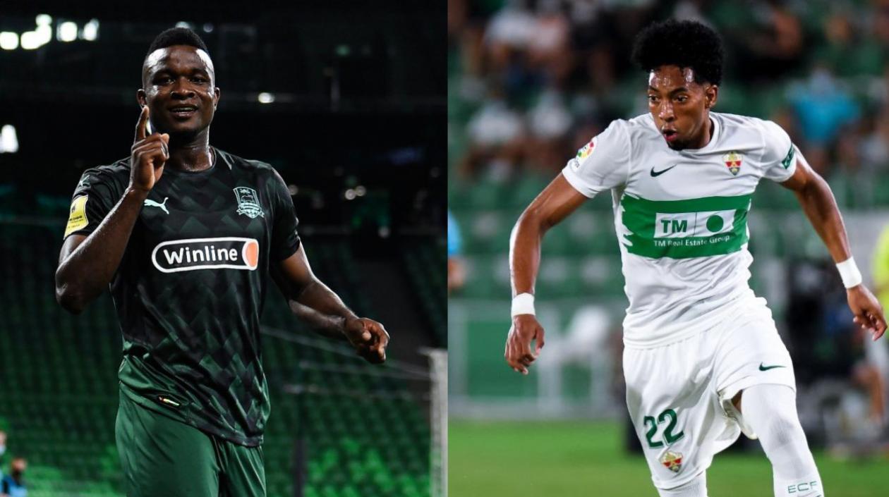 Jhon Córdoba y Johan Mojica. 