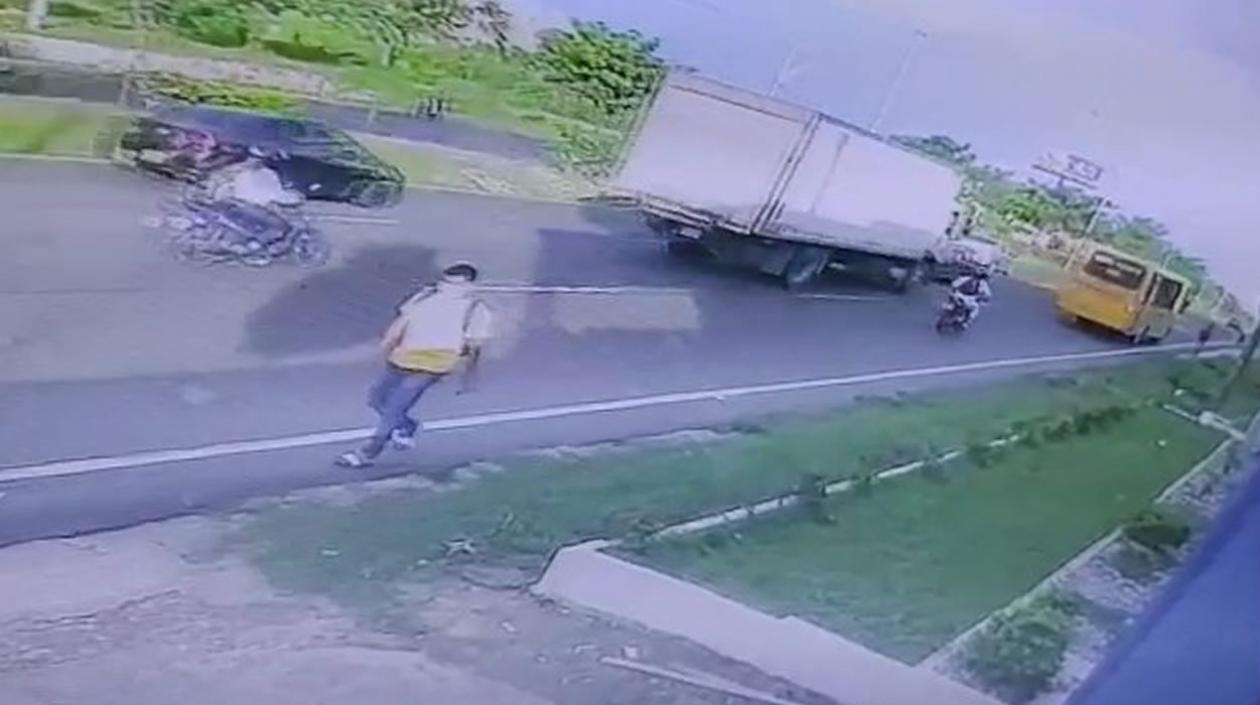 Momento del accidente en la Circunvalar. 