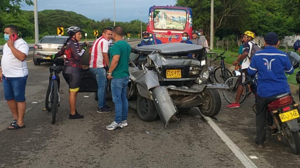 Vehículo en que se movilizaba la pareja. 