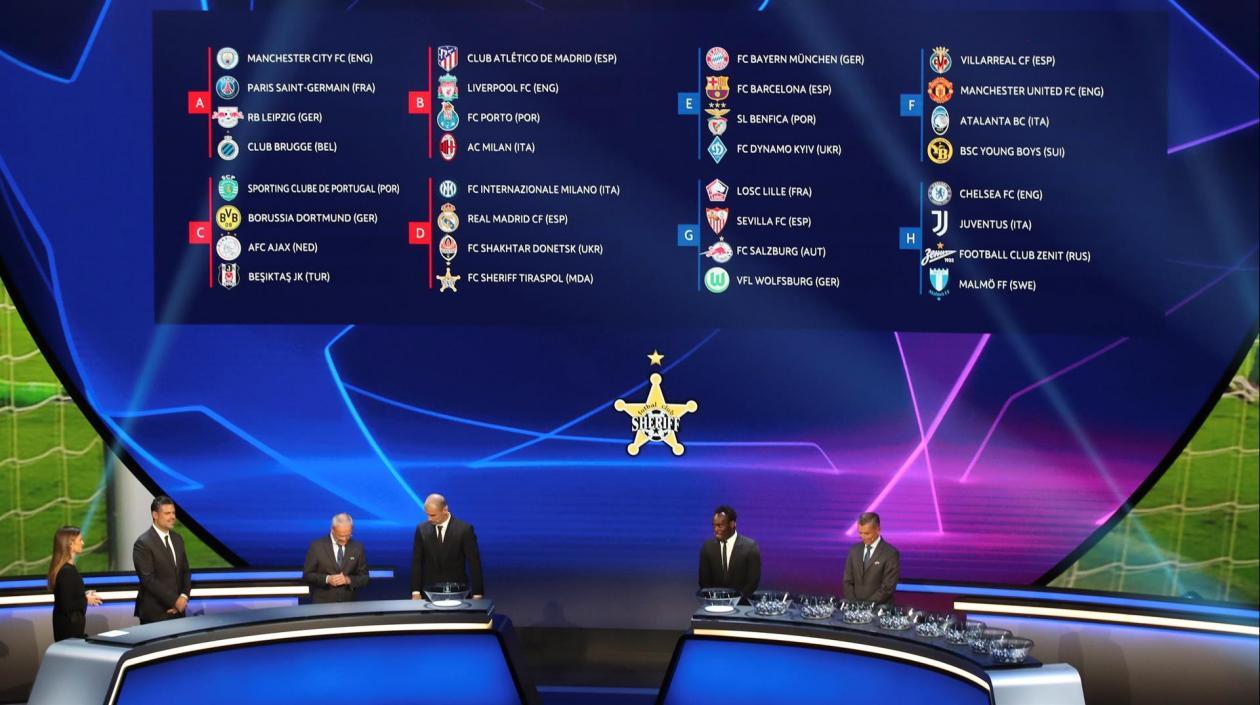 Grupos de la Champions 2021-2022. 