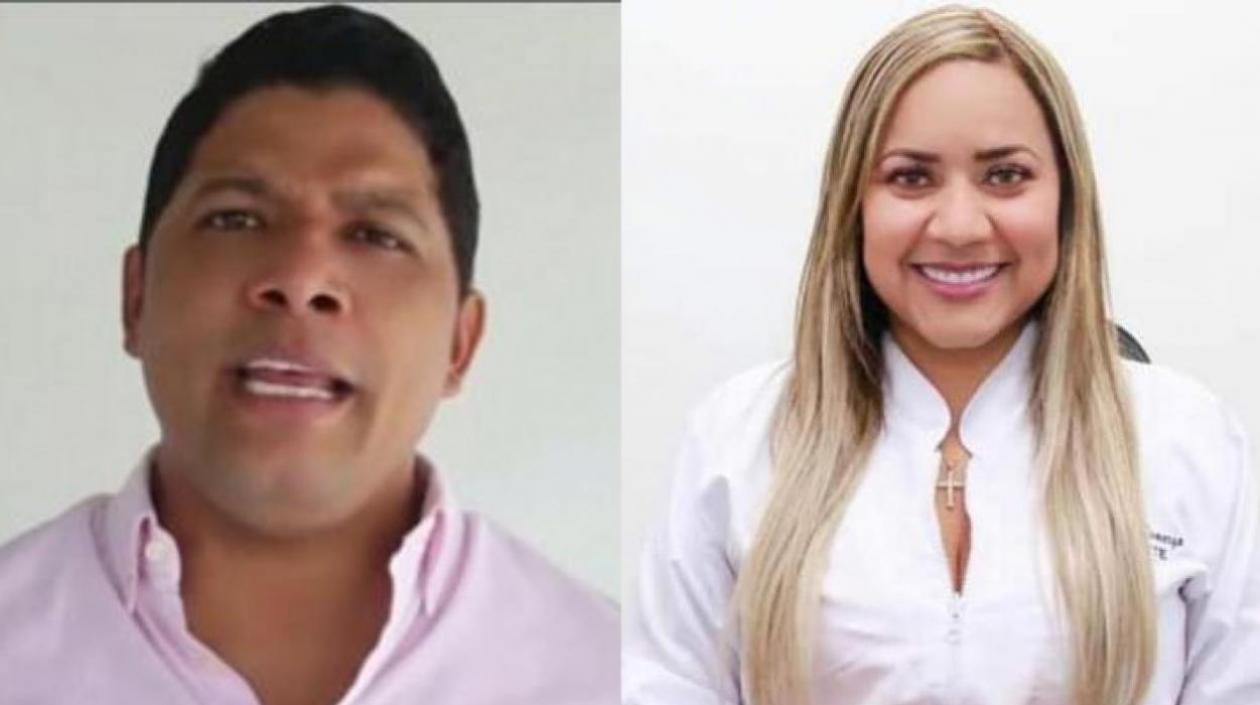 Alcalde de Malambo Rumenigge Monsalve y Eimy Camargo.