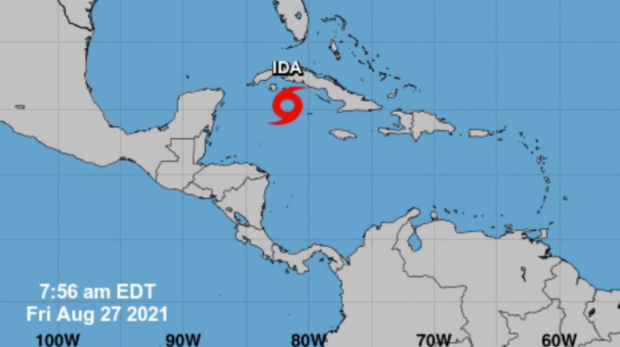 Lugar donde se ubica la tormenta 'Ida'. 