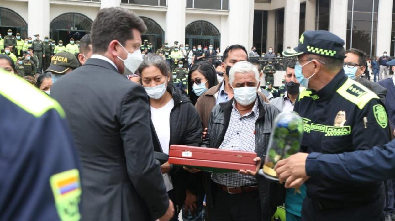 Exequias del patrullero Luis Edilberto Ocampo Ramos, asesinado en Suba.