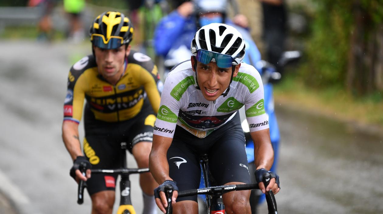 Egan Bernan  ataca durante la etapa. 