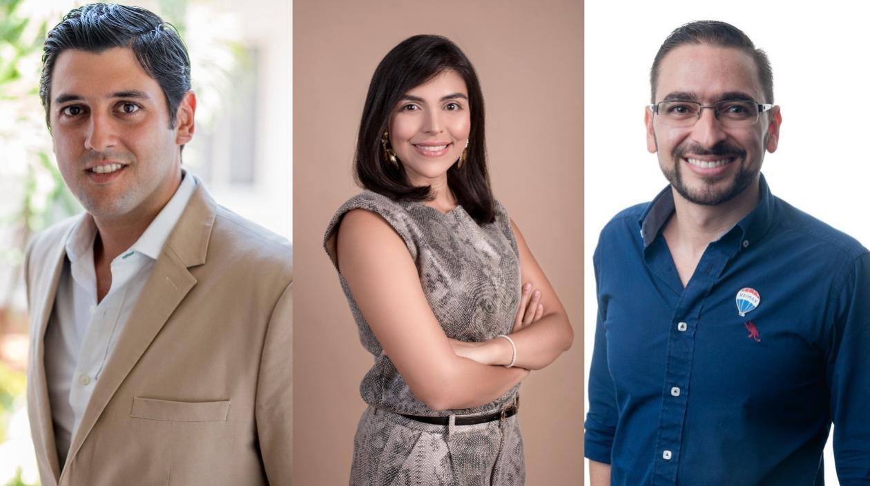 Ricardo Farah, presidente de la Junta Directiva de la Lonja; Kelina Puche -Directora Ejecutiva de la Lonja, y Camilo Lobo, coordinador del Comité MLS - Red inmobiliaria de Barranquilla y el Caribe.