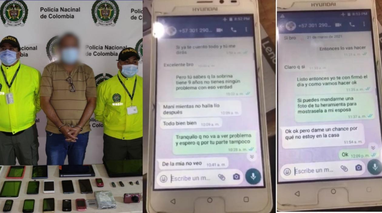 El hombre capturado en Soledad y dos de las pruebas encontradas.