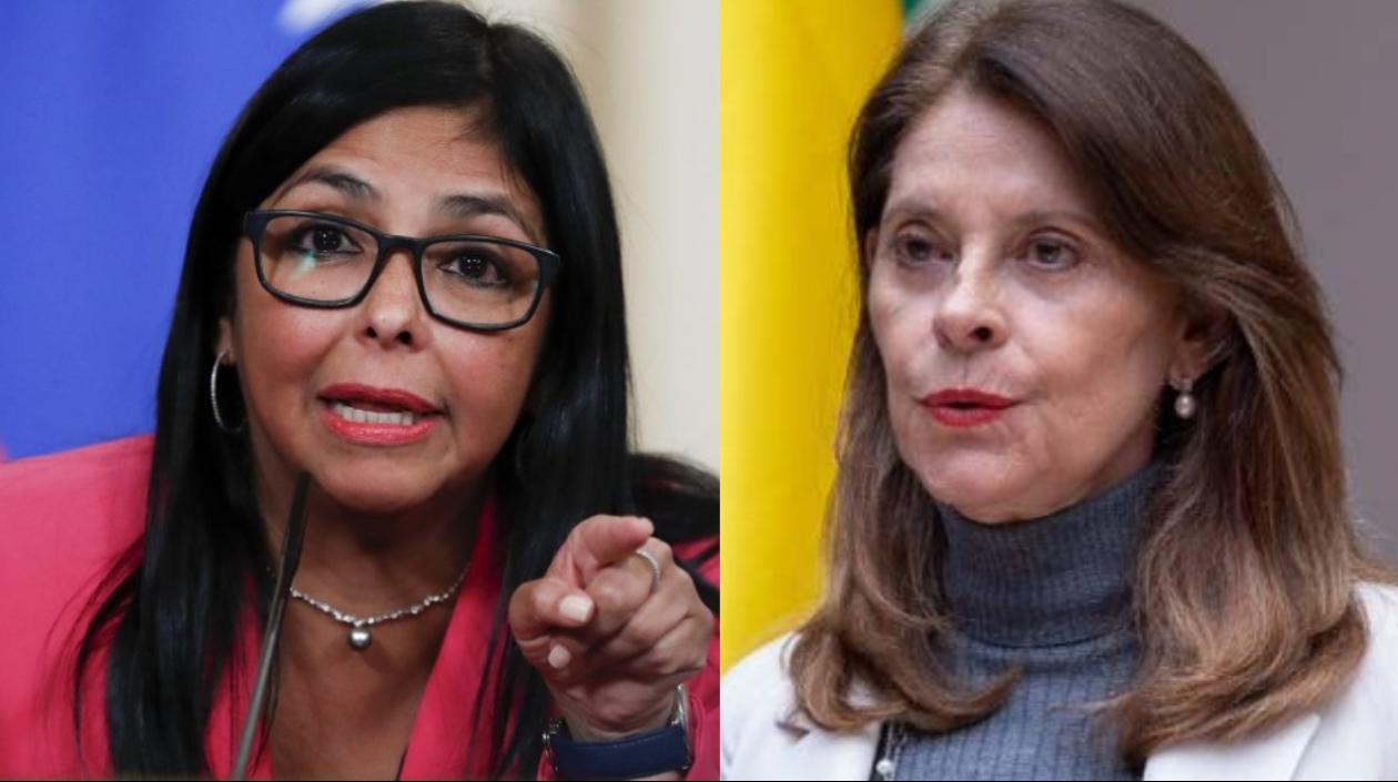 Delcy Rodríguez, canciller de Venezuela, y Marta Lucía Ramírez, vicepresidenta y canciller de Colombia.