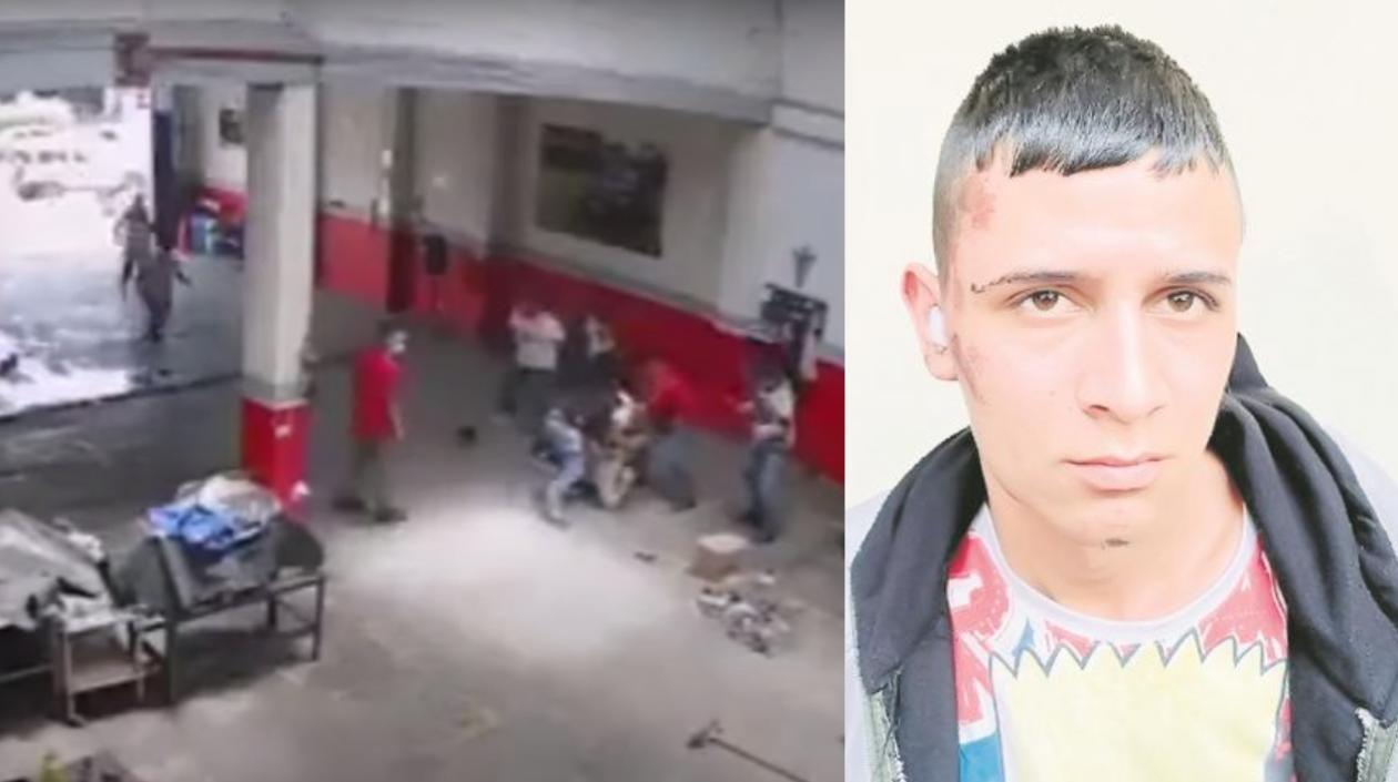 Lugar de los hechos y el sicario Yordin Stiwar Acevedo Mejía.