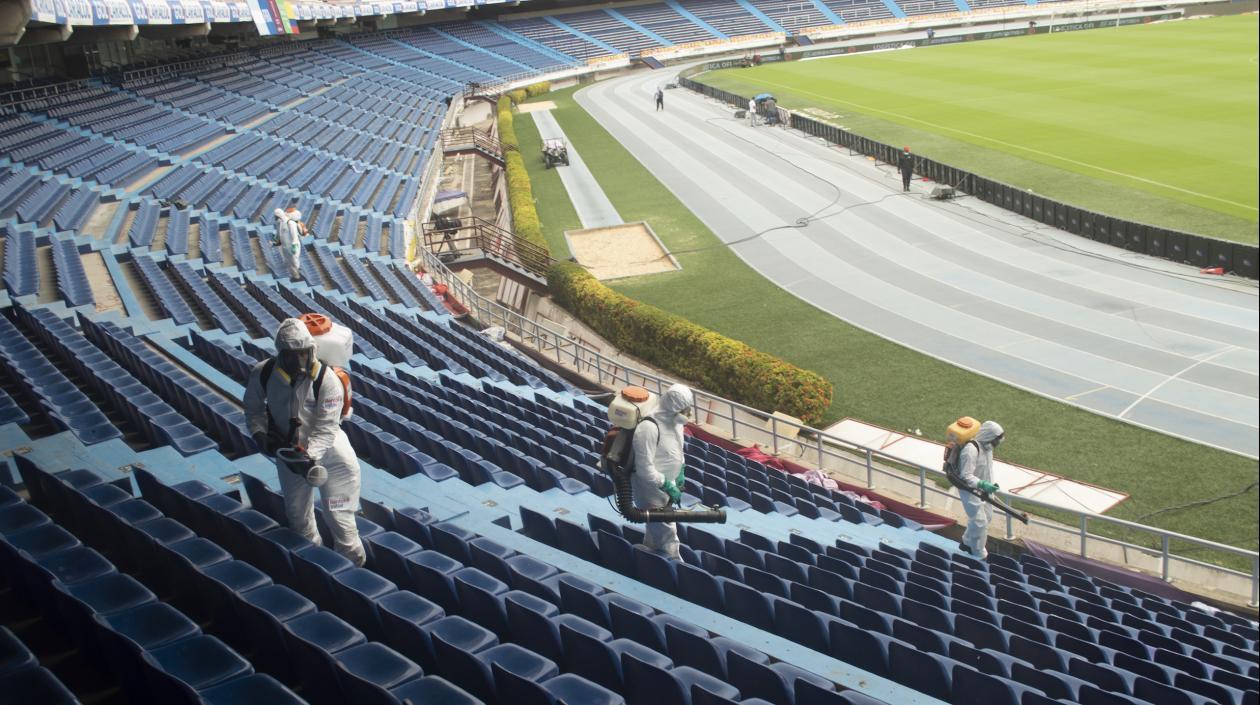 Proceso de sinterización del estadio Metropolitano. 