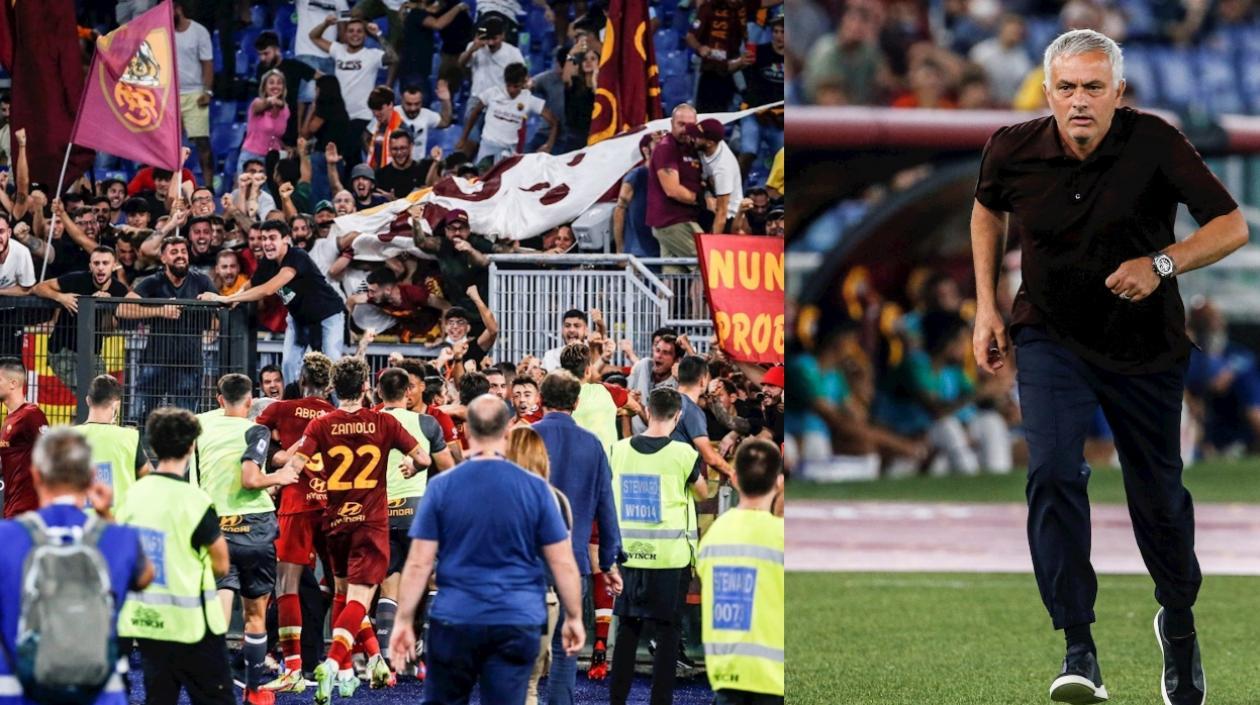 Mourinho celebró por todo lo alto el triunfo en su partido 1.000 como técnico.
