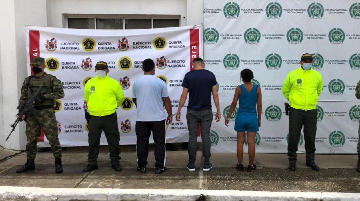 Los tres miembros del ELN capturados en el Magdalena Medio.