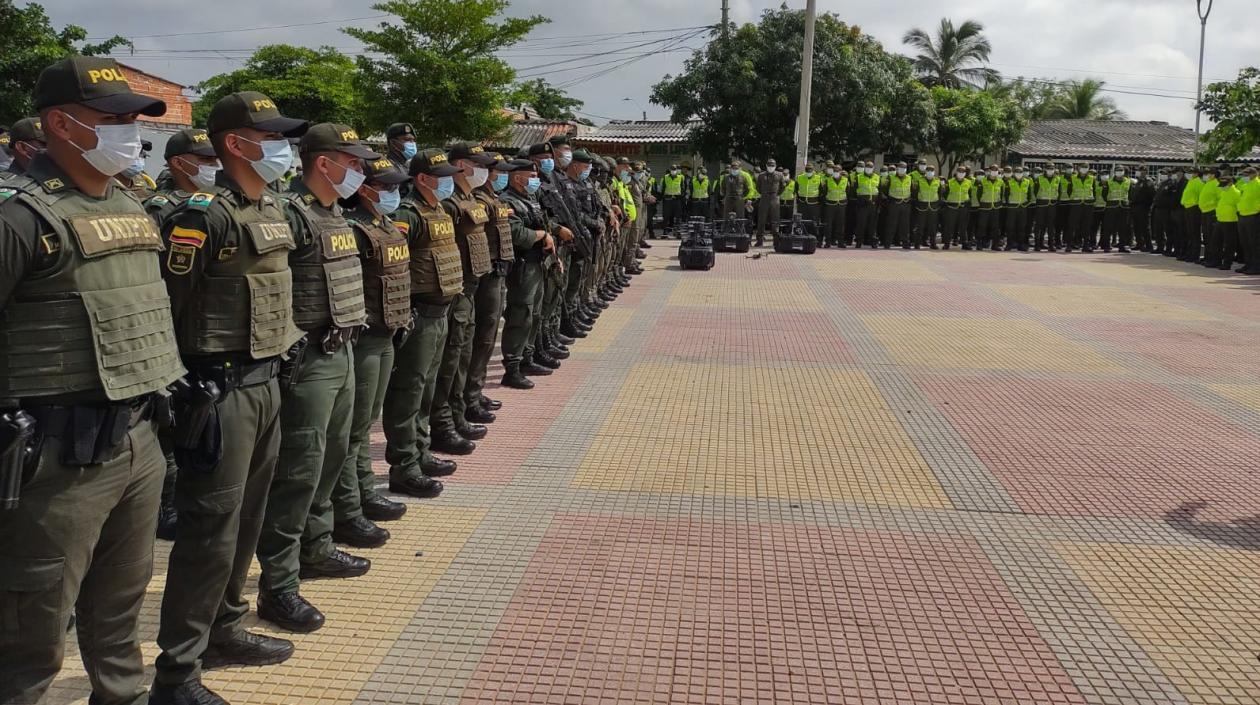 La fuerza policial que actuará en la ciudad.