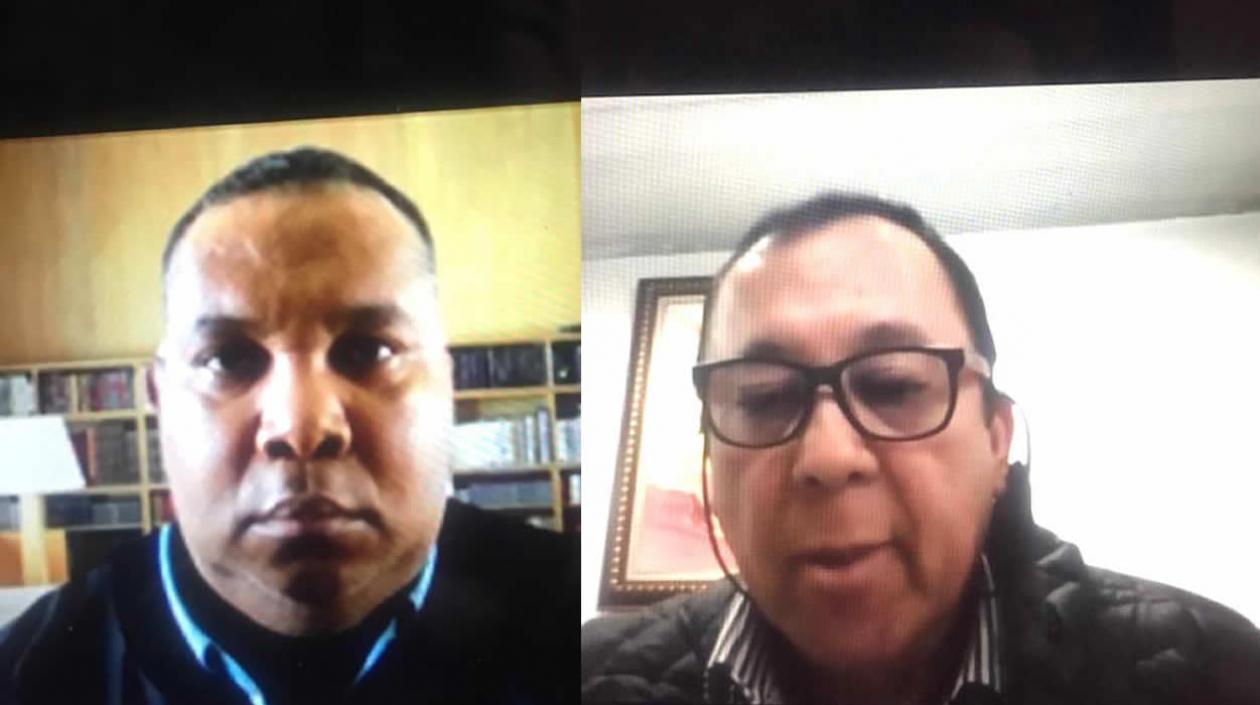 El Magistrado Ponente Demóstenes Camargo y el Fiscal del caso Germán Arias.