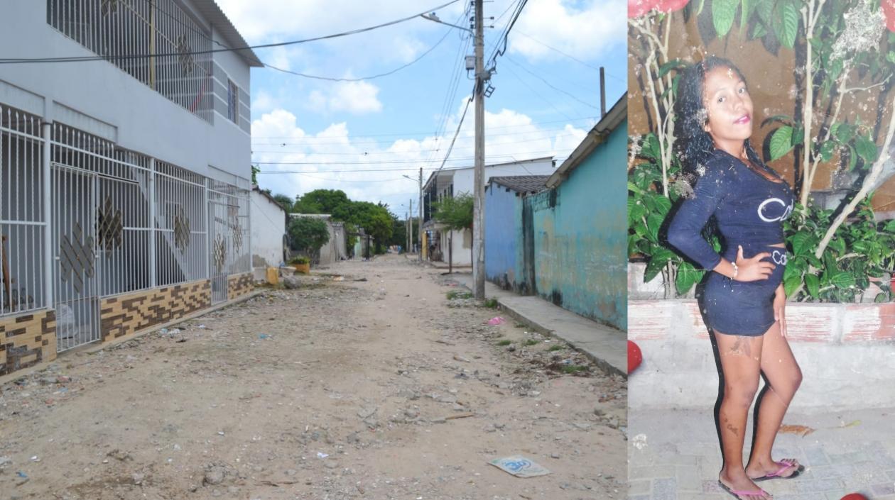 Yuranis Núñez Gutiérrez fue atacada a bala en esta calle del barrio La Central. 