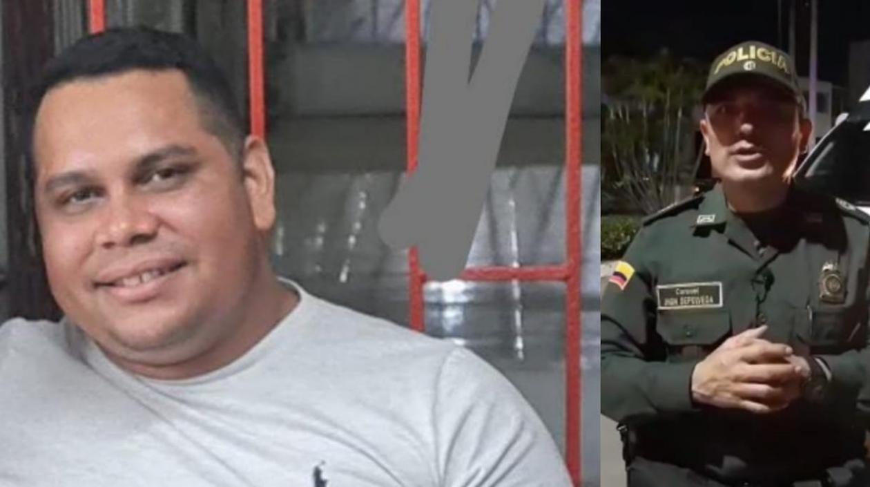 Carlos Escorcia, la víctima, y el Comandante Operativo, Coronel Jhon Sepúlveda.