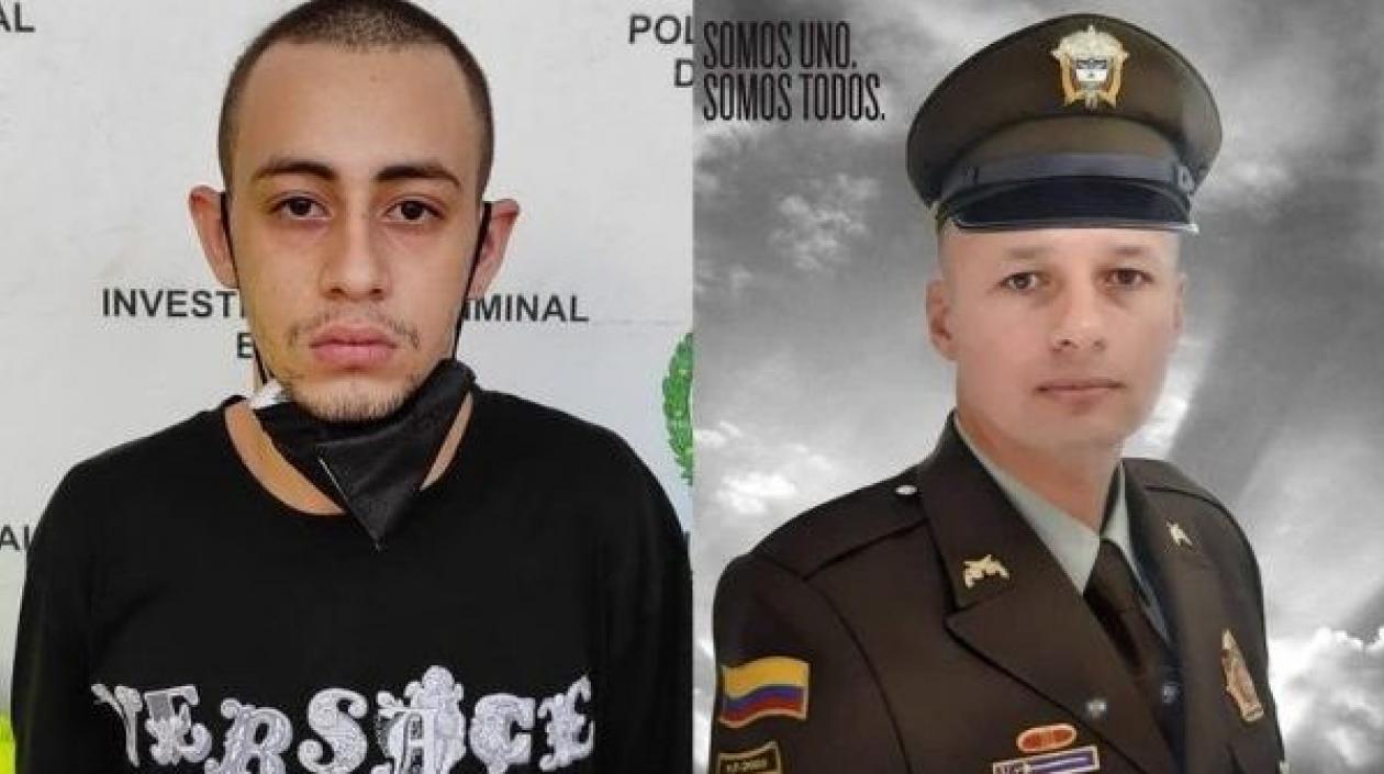 Yostin Ríos y el patrullero Mario Vallejo. 