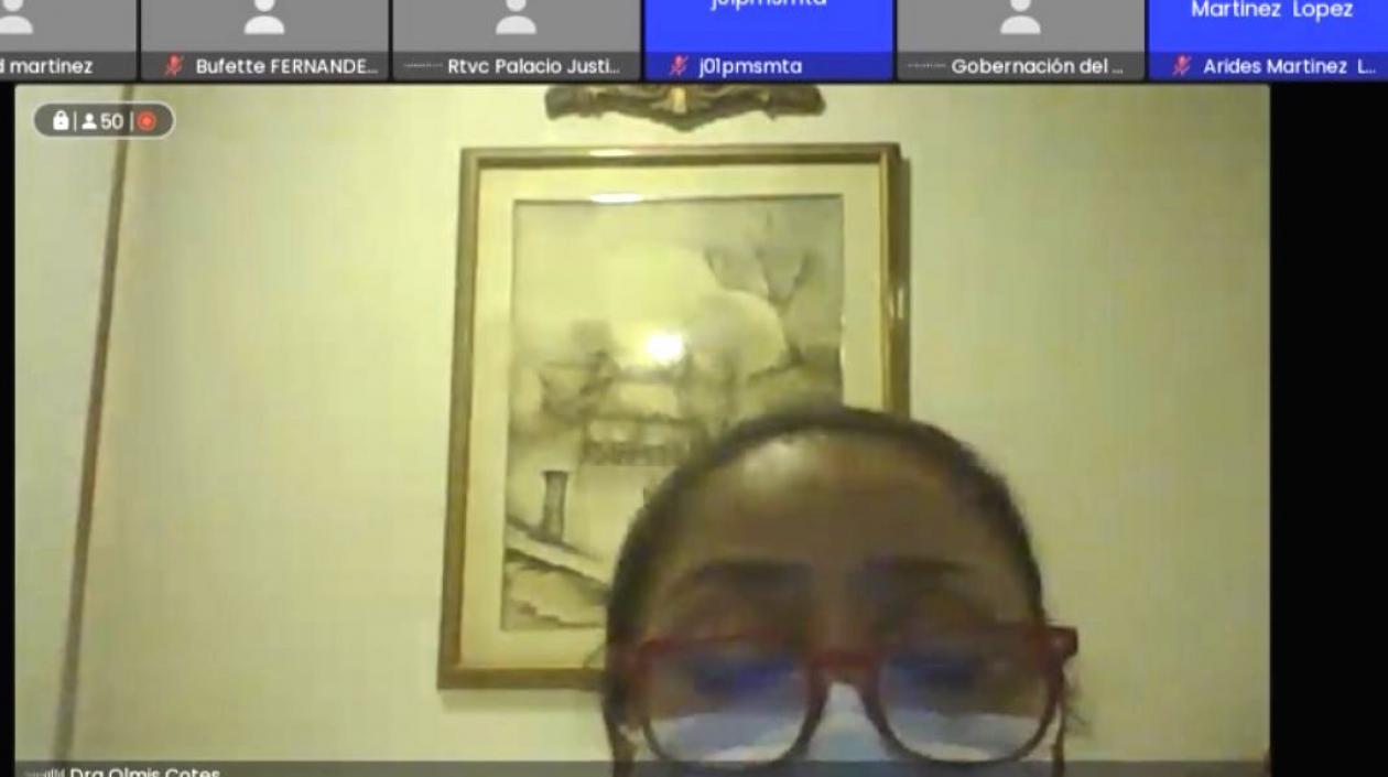 La Jueza durante la reanudación de la audiencia en la noche de hoy.