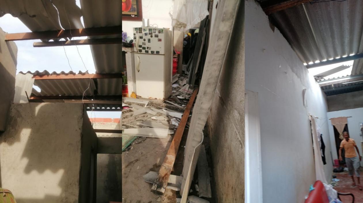 Viviendas afectadas por el vendaval. 