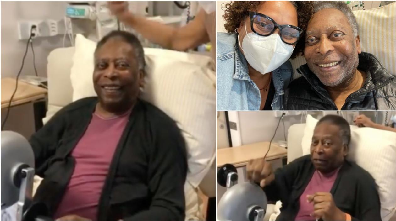 Pelé en una sesión de fisioterapia.
