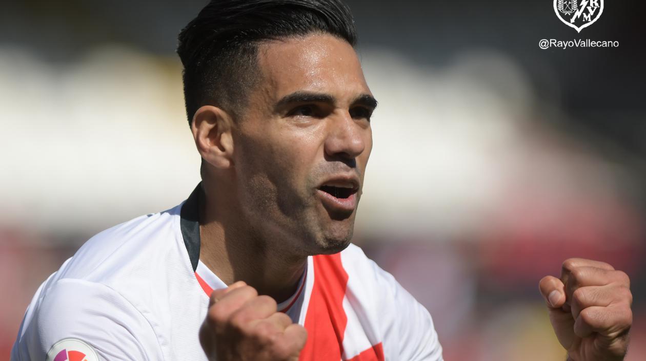 Radamel Falcao García debutó con gol en la victoria de su equipo Rayo Vallecano ante Getafe.