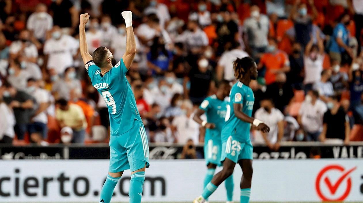 La celebración de Karim Benzema.