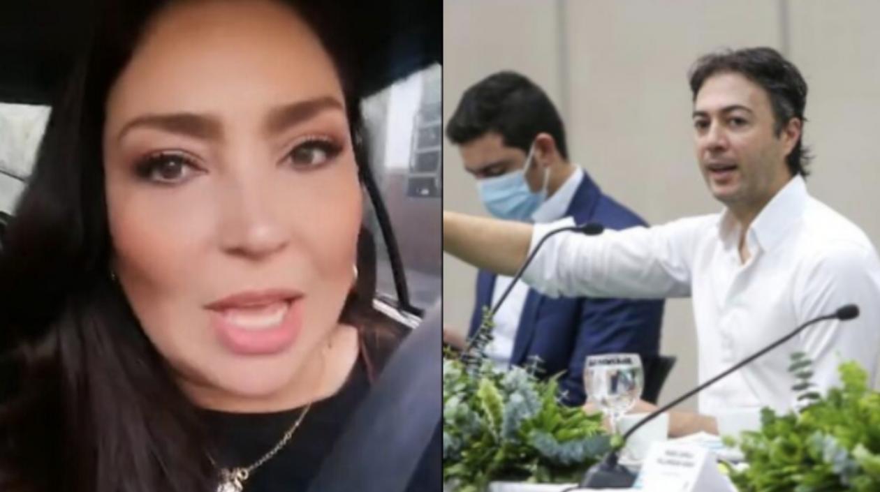 Yaneth Patric y el Alcalde Daniel Quintero Calle.