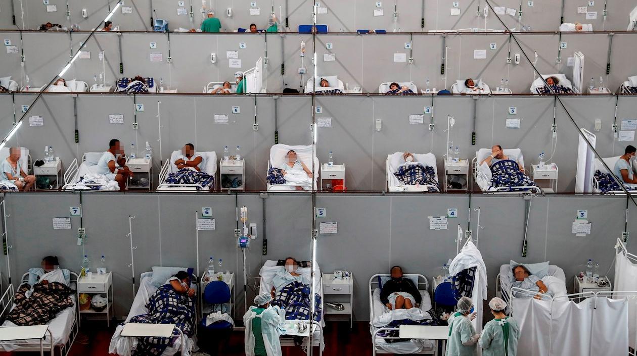 Pacientes en tratamiento por Covid-19 en el Hospital Municipal de Campaña Pedro Dell Antonia, en Sao Paulo (Brasil). 