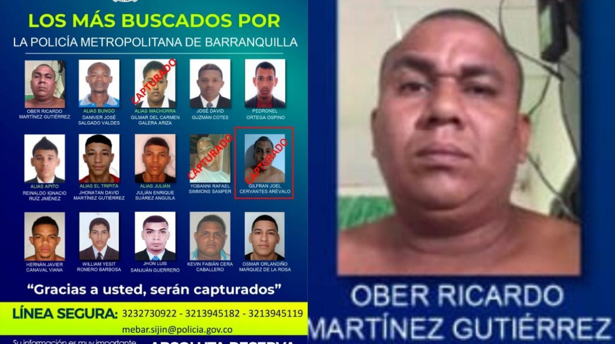 Ober Ricardo Martínez Gutiérrez en el cartel de los más buscados. 