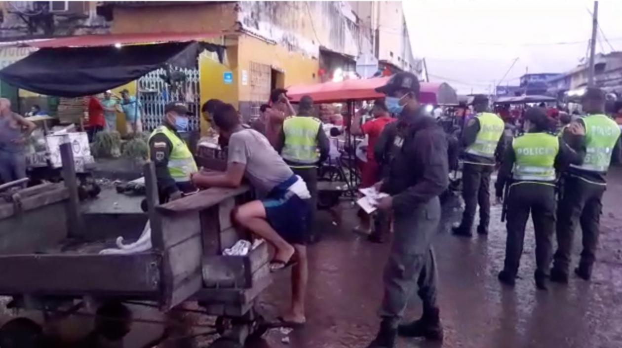 El Gaula de la Policía en el sector de Barranquillita. 