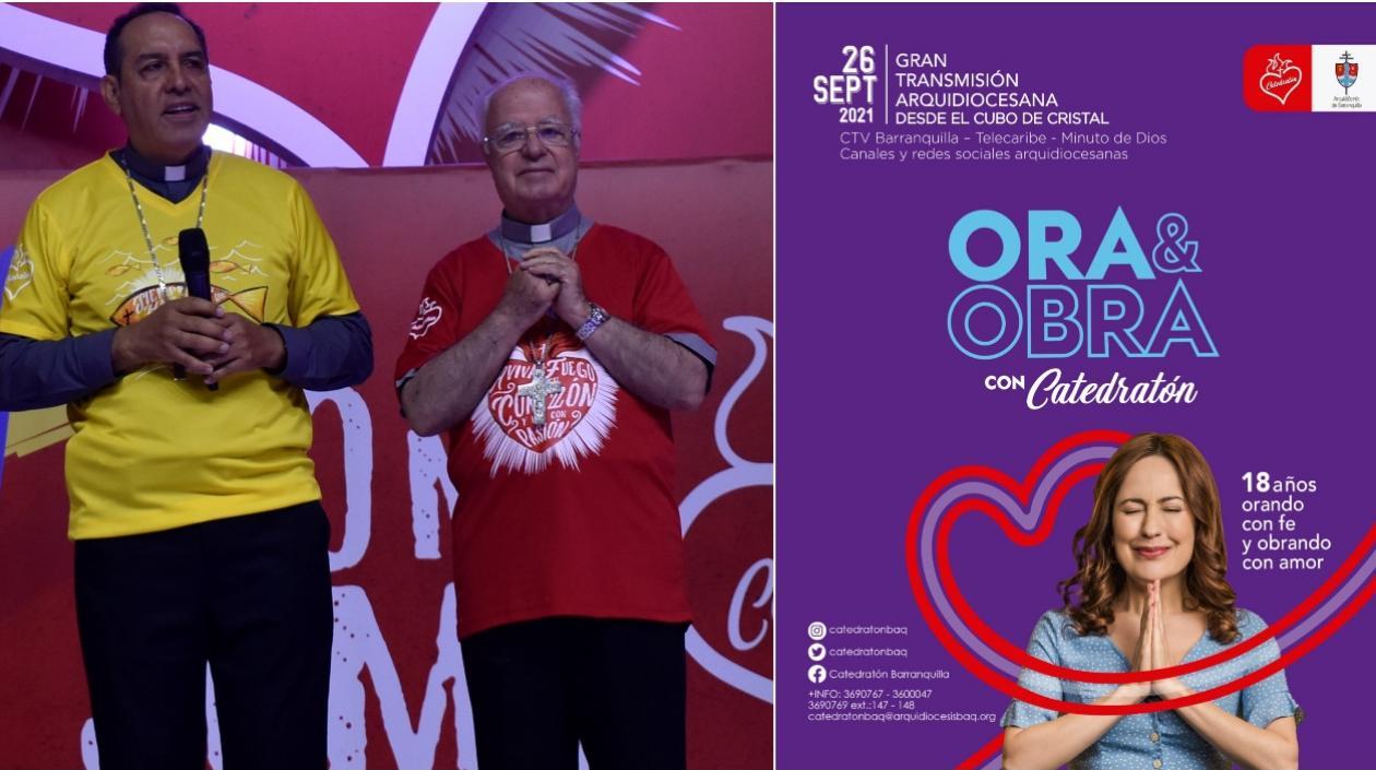 El arzobispo Pablo Salas con monseñor Víctor Tamayo, el gestor de Catedratón 2021.