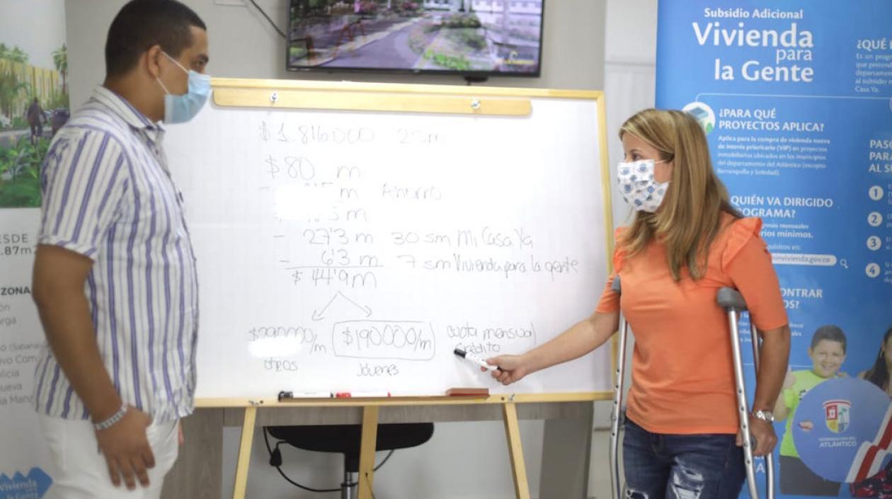 La Gobernadora Elsa Noguera, durante la presentación del proyecto.