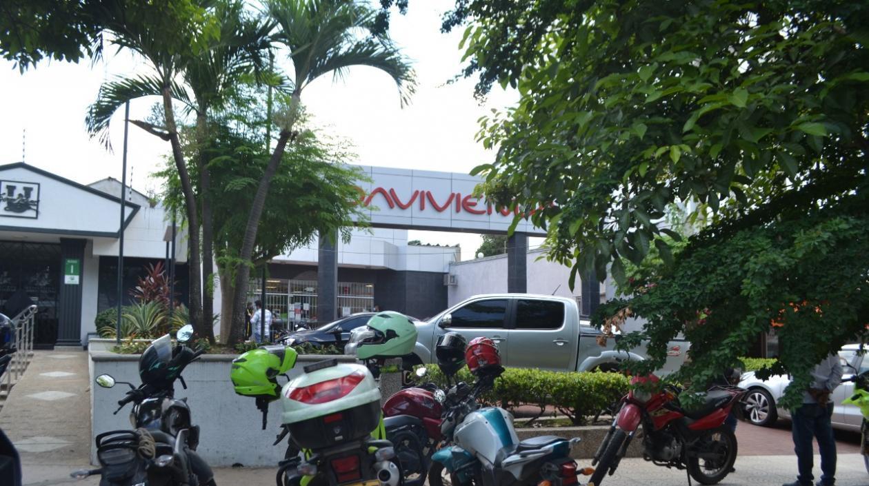 Sucursal de Davivienda donde ocurrió el millonario robo. 