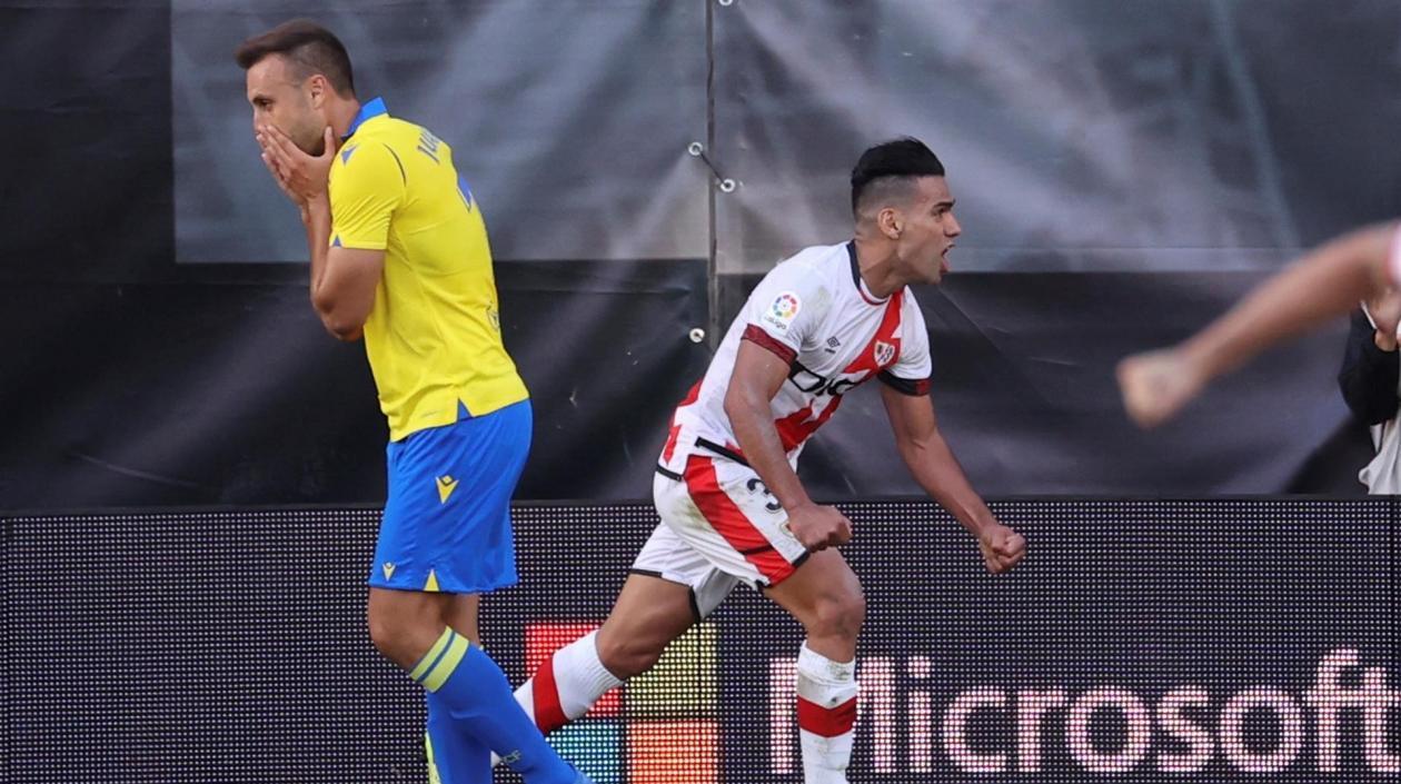Falcao García celebra un gol. 