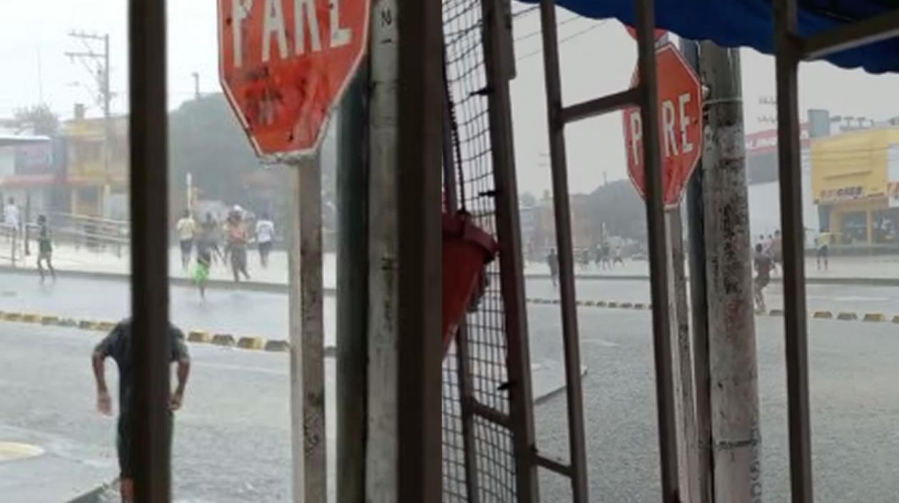 Momento del enfrentamiento.