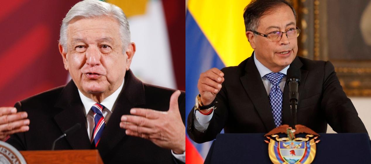Los Presidentes Andrés Manuel López Obrador y Gustavo Petro.