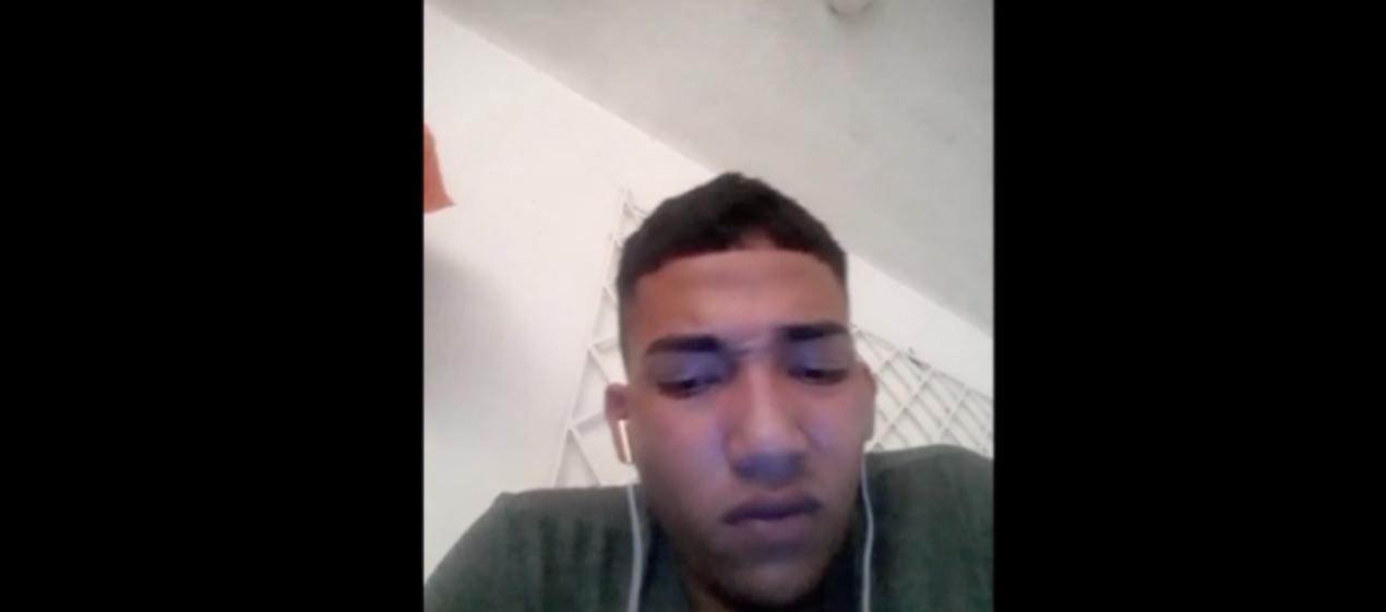 Josué Moreno Rángel durante la audiencia virtual de este jueves. 