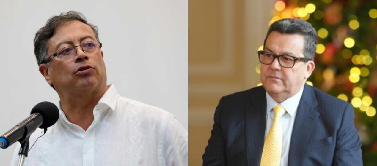 El Presidente Gustavo Petro y el presidente de Colpensiones Jaime Dussán. 
