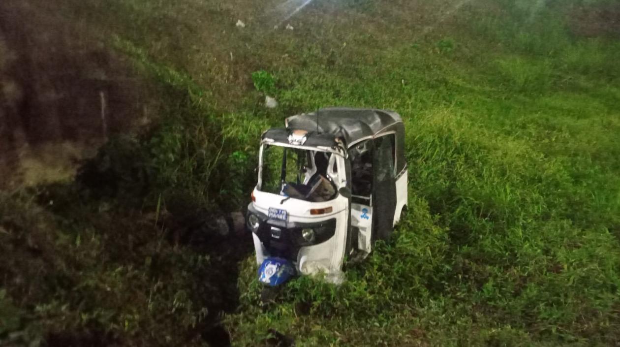 Motocarro accidentado. 