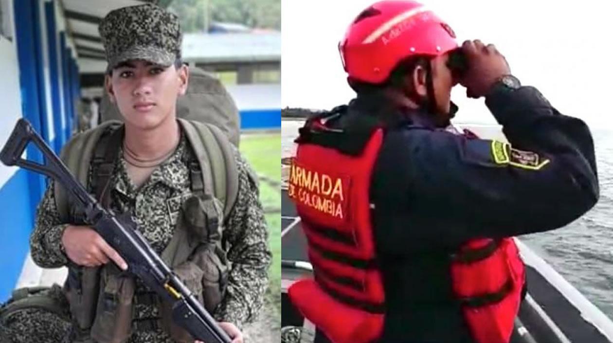 El Infante David Sebastián Miranda Pérez y la Armada cuando realizaba su búsqueda.