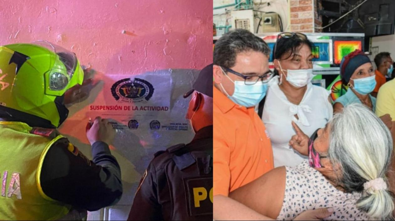 Fotos del candidato al Senado en el patio rumbero. 