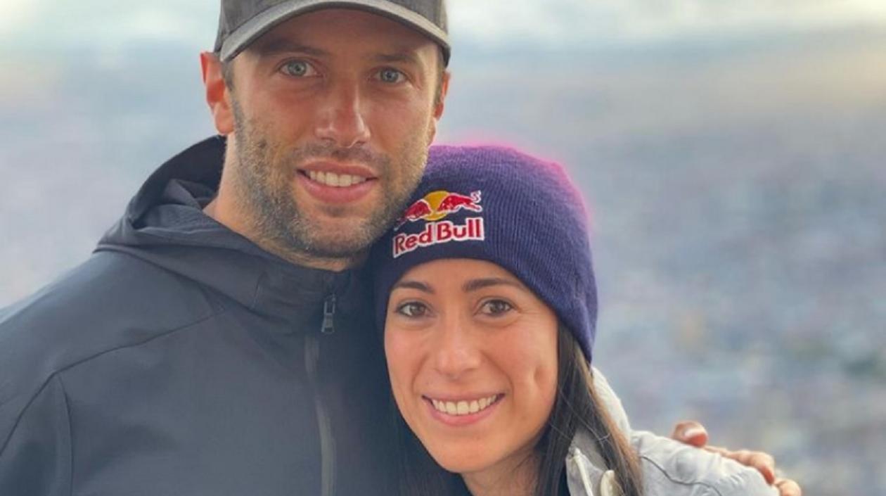 Mariana Pajón y su esposo Vincent Pelluard. 