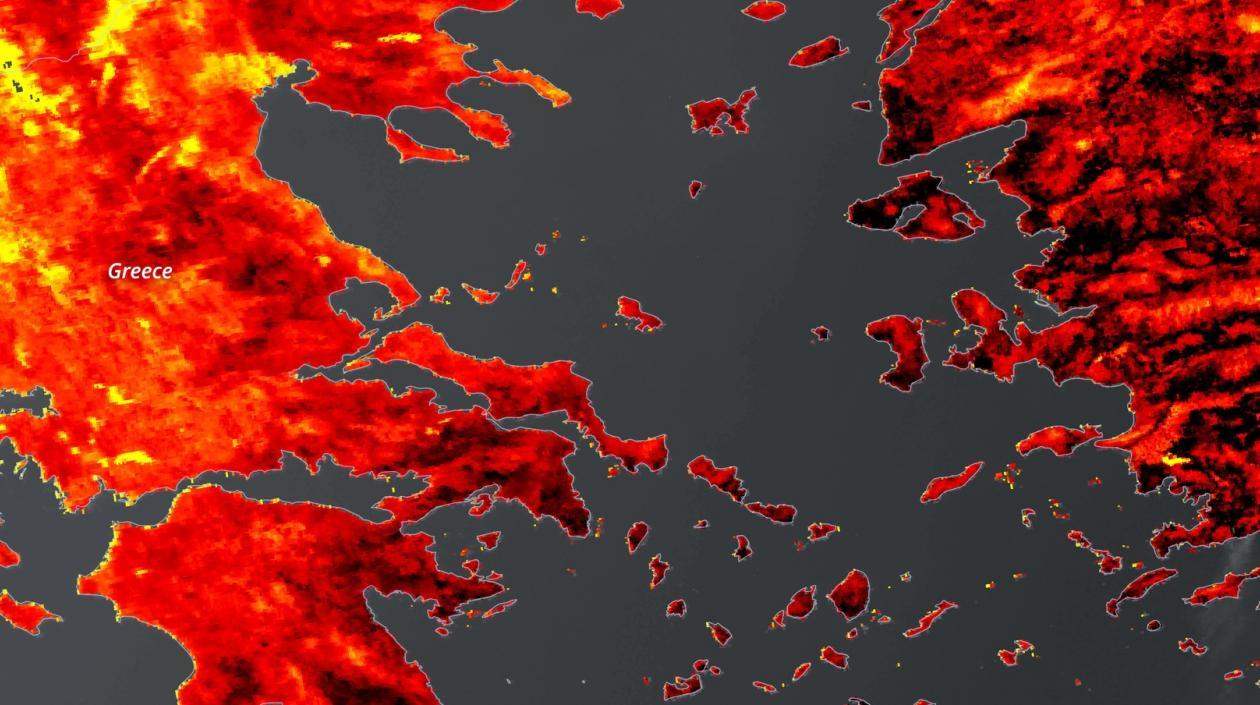 Ola de calor en Europa vista por Copernicus.